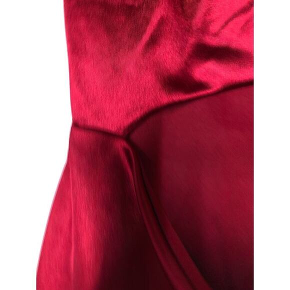 Lulus Cutout On The Town Dress Satin Cutout Front Slip Bodycon Mini Red Medium - Picture 7 of 14